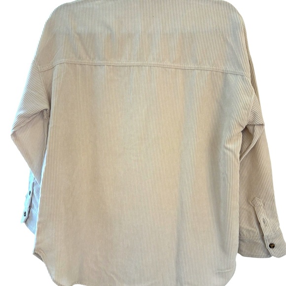 Corduroy Shirt/ Shacket.  Women’s size medium.  Cream color. - Picture 2 of 2